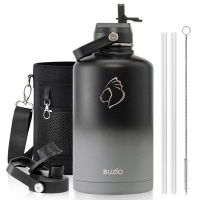 Insulated Water Bottle with Straw Lid, Modern Double Vacuum Stainless Steel Water Flask, Simple Half Gallon Water Jug, Metal Thermo Canteen Mug,87oz Sports Bottle