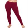 ALWAYS Women's High Waist Yoga Pants - Premium Soft Tummy Control Workout Stretch Solid Pants with Pockets Burgundy M view 2
