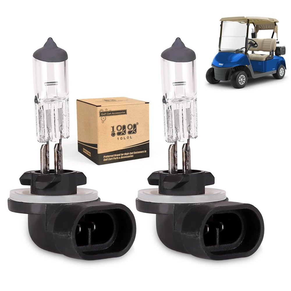 10L0L Halogen Headlight Bulb for EZGO 1994-up and Club Car DS 1999 up & Precedent 2004-up,12V 37W 886 Golf Cart Light Bulbs, OEM# 101988101, 74004G01 (Pack of 2)