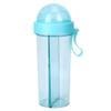 600ml Water Bottle Portable Outdoor Travel Sport Two Straws Water Bottle Dual Use Drinking Bottle view 1