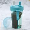 600ml Water Bottle Portable Outdoor Travel Sport Two Straws Water Bottle Dual Use Drinking Bottle view 3