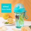 600ml Water Bottle Portable Outdoor Travel Sport Two Straws Water Bottle Dual Use Drinking Bottle view 4