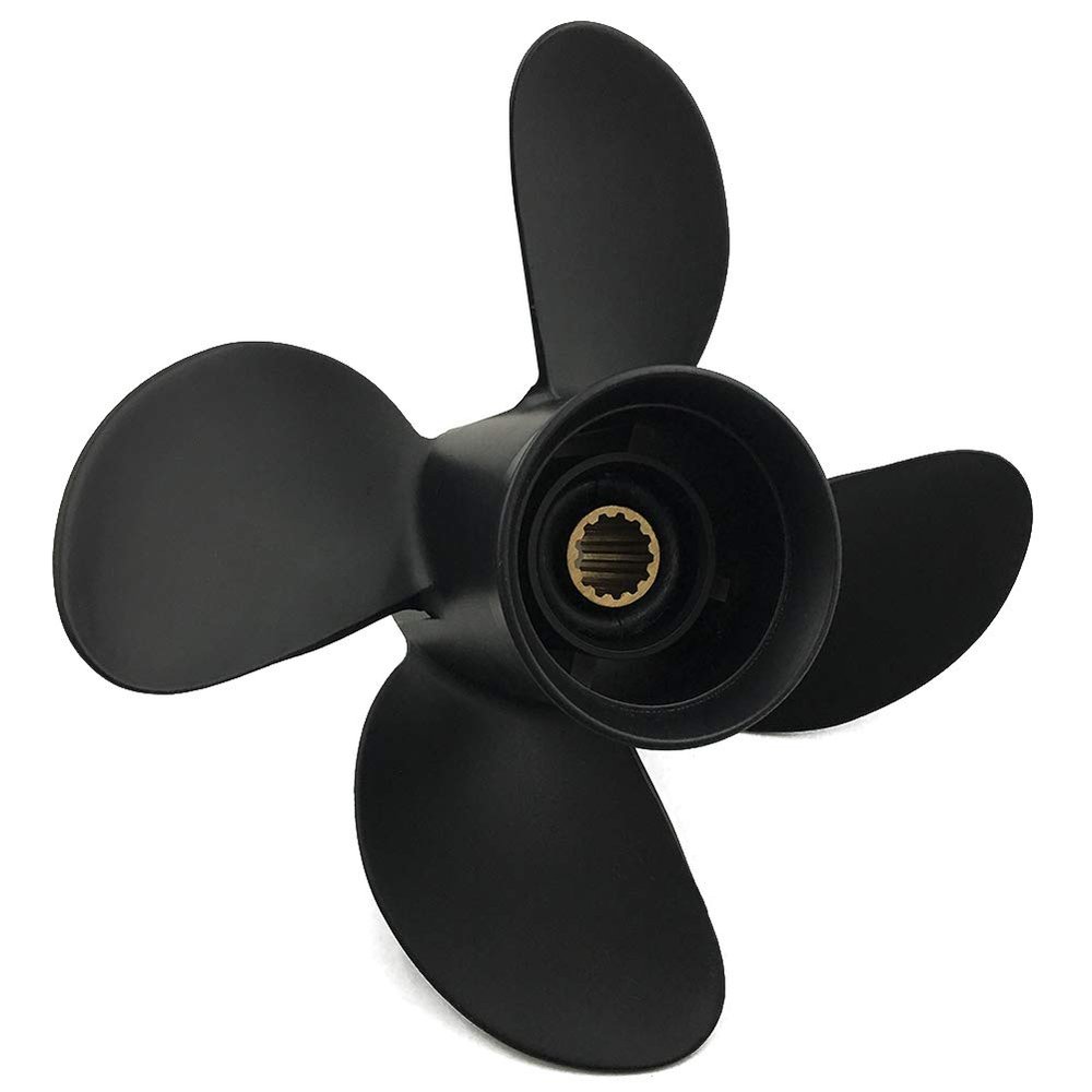 ARKDOZA 10.3" Dia. 12/13/14 Pitch High Thrust 4 Blade Aluminum RH Propeller for Tohatsu&Nissan 35/40/50HP Outboards (10.3 (Dia) x 14 (Pitch))