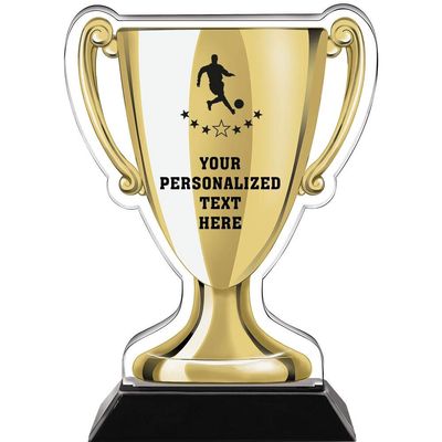 Crown Awards 7" Soccer Gold Cup Trophies, Custom Boys Soccer Acrylic Cup Trophy Prime
