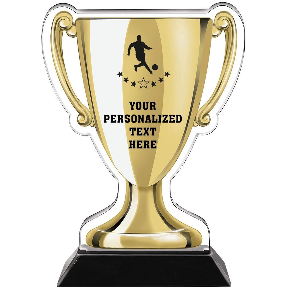 Crown Awards 7" Soccer Gold Cup Trophies, Custom Boys Soccer Acrylic Cup Trophy Prime