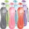 MILTON 6- pack -12 oz Kids Water Bottle for School Reusable Leak proof Small Sports Water Bottle BPA Free Durable Plastic Leak Free with Carry Strap for Lunch Travel Cycling Camping Gym Yoga -6 colors view 1