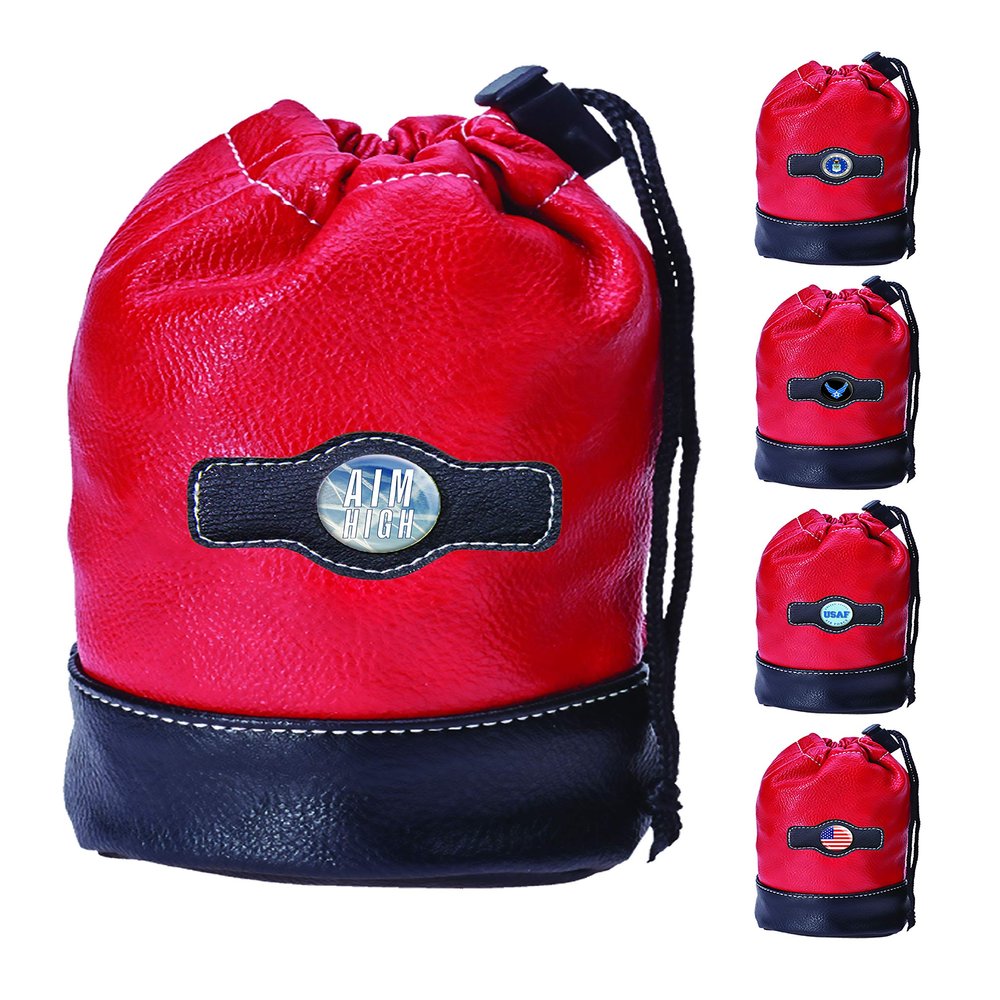 Clip Wipes Air Force Golf Pouch with Drawstrings (Red-Aim High)