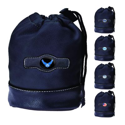 Clip Wipes Air Force Golf Pouch with Drawstrings (Black-Wings)