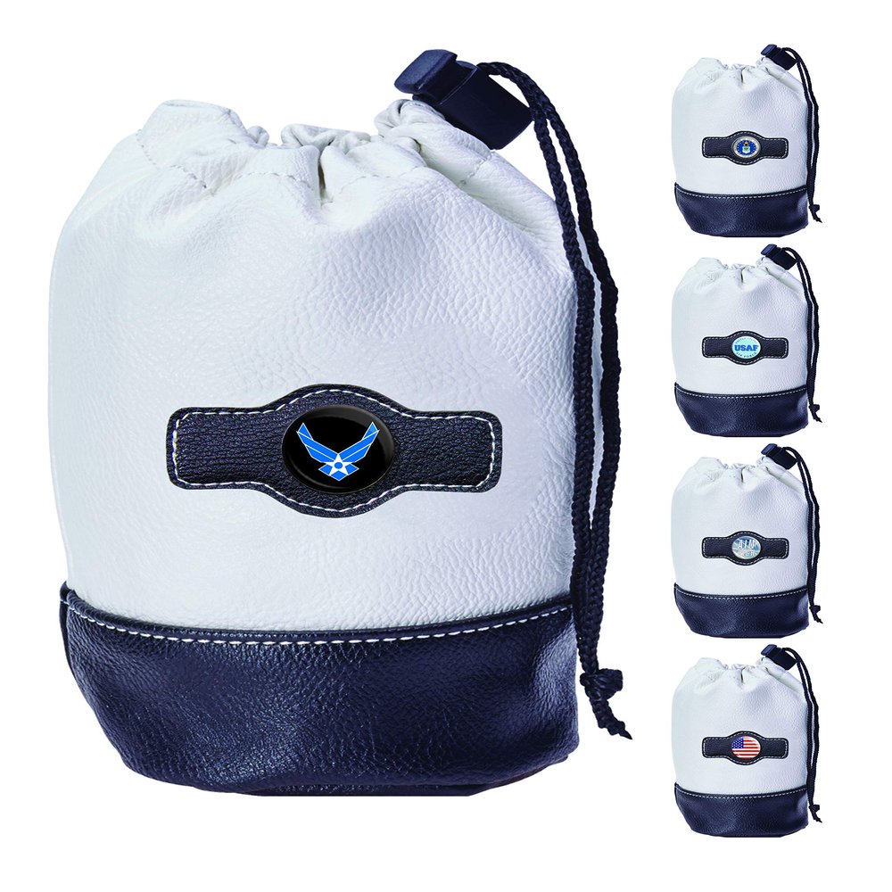 Clip Wipes Air Force Golf Pouch with Drawstrings (White-Wings)