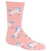 Hot Sox Girls' Fun Animal Crew 1 Pair Pack-Cool & Cute Casual Novelty Socks for Kids, Unicorn (Pink Heather), Large-X-Large view 2