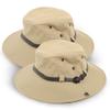 Wide Brim Sun Protection Boonie Hat for Men & Women- Perfect for Hiking, Fishing & Beach, Beige 2 Pack view 1