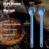 OUTXE Titanium Camping Utensil, Ultra Lightweight Long Handle Spoon Spork for Backpacking, Hiking, Outdoors Ice-Crystal Blue view 2