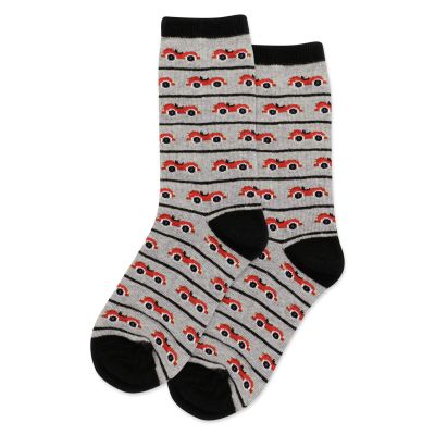 Hot Sox Race Car Kids Socks, Black, 1 Pair, Large/X-Large