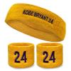 COUVER Basketball Star Golden Yellow Standard Headband / 2.5" Wristbands Set with Purple(Like LA Laker Purple) Number 24 view 1