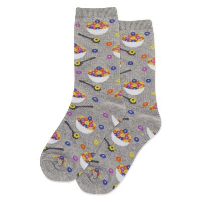 Hot Sox Cereal Kids Socks, Grey Heather, 1 Pair, Large/X-Large