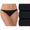Vanity Fair Women's Illumination String Bikini Panties, Silky Stretch & Satin Trim, 3 Pack-Midnight Black, 7 view 2