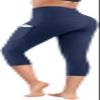 Lingswallow High Waist Yoga Pants - Yoga Pants with Pockets Tummy Control, 4 Ways Stretch Workout Running Yoga Leggings (Capris Navy Blue, X-Small) view 1