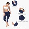Lingswallow High Waist Yoga Pants - Yoga Pants with Pockets Tummy Control, 4 Ways Stretch Workout Running Yoga Leggings (Capris Navy Blue, X-Small) view 4