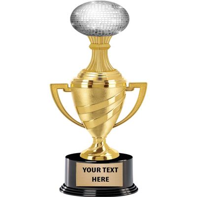 Crown Awards Disco Ball Trophy, 13" Gold Cup Glimmer Ball Dance Trophies with Custom Engraving, 10 Pack Prime