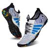 WateLves Water Shoes Mens Womens Beach Swim Shoes Quick-Dry Aqua Socks Pool Shoes for Surf Yoga Water Aerobics (B/White Blue, 39) view 1