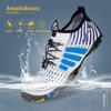 WateLves Water Shoes Mens Womens Beach Swim Shoes Quick-Dry Aqua Socks Pool Shoes for Surf Yoga Water Aerobics (B/White Blue, 39) view 2