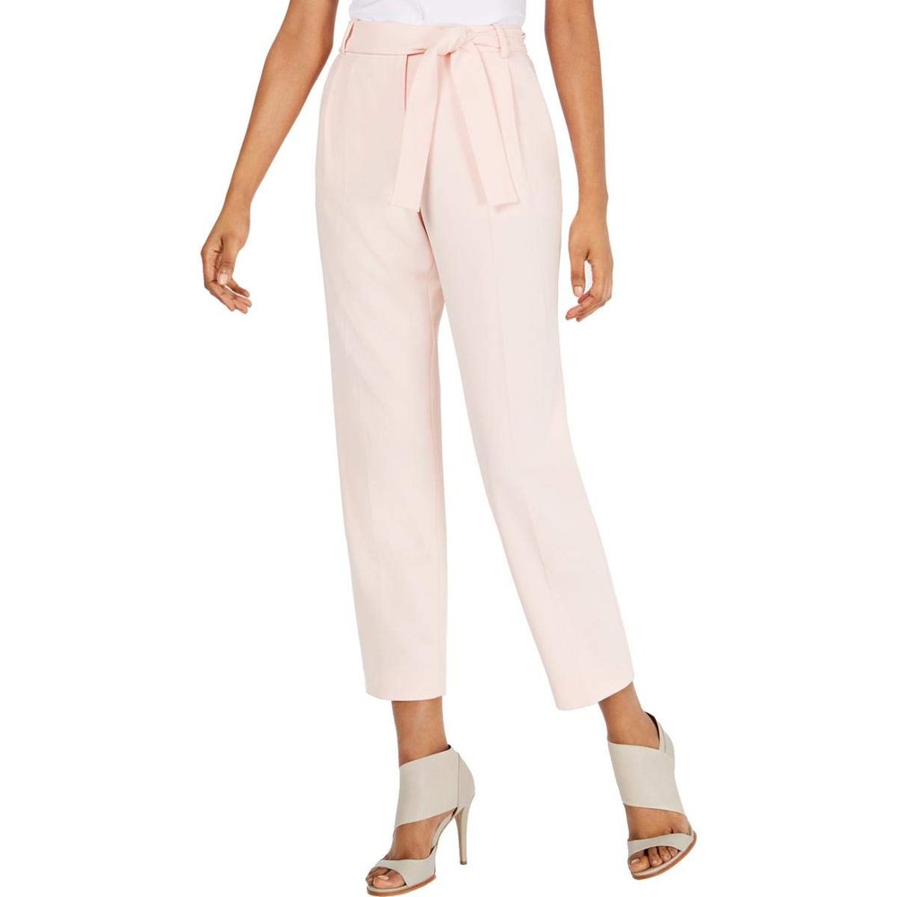 Calvin Klein Womens Petites Cropped High Rise Skinny Pants Pink 14P