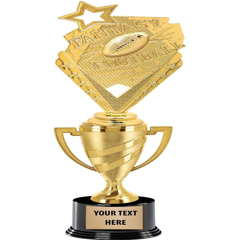 Crown Awards Fantasy Football Trophy, 13" Gold Cup Fantasy Football Trophies with Custom Engraving, 5 Pack