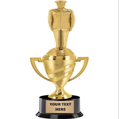 Crown Awards Military Trophy, 13" Gold Cup Male Military Trophies with Custom Engraving, 5 Pack
