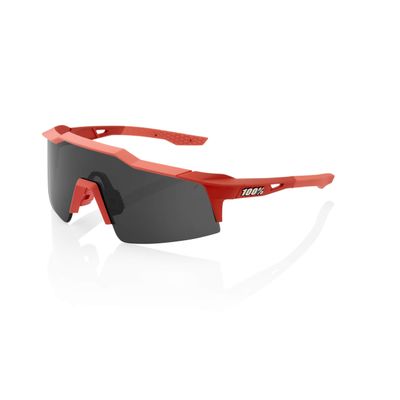 100% Speedcraft SL Sport Performance Sunglasses - Sport and Cycling Eyewear (Soft TACT Coral - Smoke)
