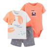 Carter's Baby Boys 3-pc. Crab Shorts Set 3 Month Orange/White view 1