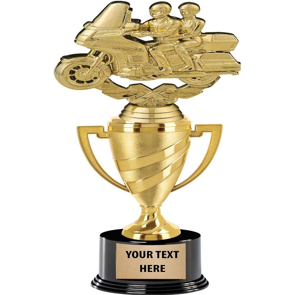 Crown Awards Bike Touring Trophy, 13" Gold Cup Bike Touring Trophies with Custom Engraving, 5 Pack