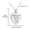 God has You in his arms with Angel Wing Charm Cremation Ashes Jewelry Keepsake Memorial Urn Necklace with Birthstone Crystal (May) view 2