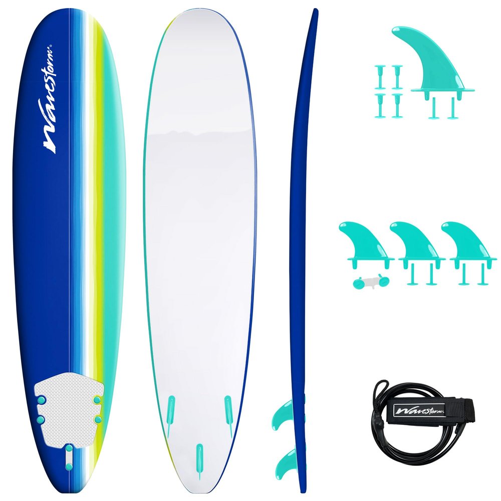 WAVESTORM 8ft Premium Classic Longboard Surfboard,BLT,8 Feet x 22.5 Inch x 3.25 Inch