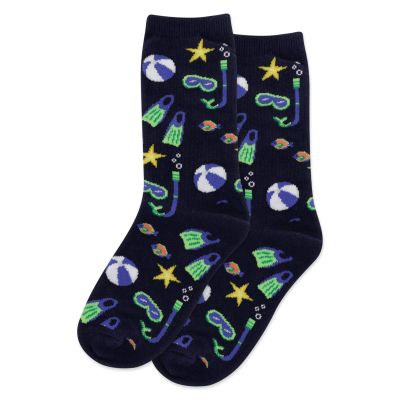 Hot Sox Snorkel Kids Socks, Navy, 1 Pair, Large/X-Large