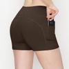 ALWAYS Women's 3" Yoga Shorts - Premium Soft Tummy Control Workout Stretch Solid Leggings Pants with Pockets Brown S view 3