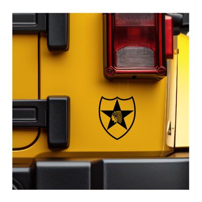 2nd Infantry Patch Vinyl Decal (Black, 4 inches Tall)
