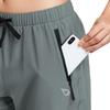 baleaf Women's Lightweight Capri Jogger Hiking Shorts Outdoor Running Capri Pants Zipper Pockets Light Grey X-Small view 3