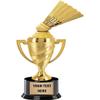 Crown Awards Badminton Trophy, 13" Gold Cup Badminton Shuttlecock Trophies with Custom Engraving, 5 Pack view 1