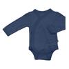 Babysoy Boy Newborn, Infant, & Baby Long Sleeve Kimono Wrap Around Side-Snap Organic Bodysuit/Onesie 3-6 Months, Indigo view 1