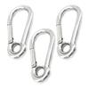 Bytiyar 3 PCS M8 3 inch Stainless Steel Heavy Duty Carabiner Clips Keychain with Round Hole Snap Hook Quick Links Safety Chain Rigging Accessories Tool