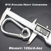 Bytiyar 3 PCS M8 3 inch Stainless Steel Heavy Duty Carabiner Clips Keychain with Round Hole Snap Hook Quick Links Safety Chain Rigging Accessories Tool view 2