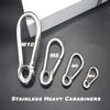 Bytiyar 3 PCS M8 3 inch Stainless Steel Heavy Duty Carabiner Clips Keychain with Round Hole Snap Hook Quick Links Safety Chain Rigging Accessories Tool view 3