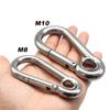 Bytiyar 3 PCS M8 3 inch Stainless Steel Heavy Duty Carabiner Clips Keychain with Round Hole Snap Hook Quick Links Safety Chain Rigging Accessories Tool view 4