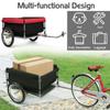 Goplus Bike Cargo Trailer, Foldable Bicycle Trailer with 16 Wheels, Removable Cover, Oxford Fabric, Folding Frame Quick Release, Bike Cart Bike Wagon Trailer for Luggage, Tools, Groceries view 2