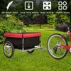Goplus Bike Cargo Trailer, Foldable Bicycle Trailer with 16 Wheels, Removable Cover, Oxford Fabric, Folding Frame Quick Release, Bike Cart Bike Wagon Trailer for Luggage, Tools, Groceries view 4