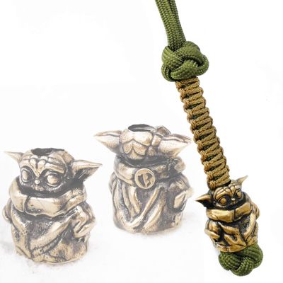 CooB EDC Paracord Knife Lanyard with Metal Hand-Casted Paracord Bead Beads, Charm, Pendant Movie Heroes Collection. Custom Paracords Lanyards (Bronze)