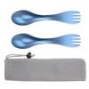 OUTXE 2-Pack Titanium Ultra Lightweight Camping Utensil, Eco-Friendly Spork for Backpacking, Hiking, Outdoors Ice-Crystal Blue. view 1