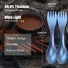 OUTXE 2-Pack Titanium Ultra Lightweight Camping Utensil, Eco-Friendly Spork for Backpacking, Hiking, Outdoors Ice-Crystal Blue. view 2