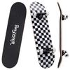 WhiteFang Skateboards for Beginners, Complete Skateboard 31 x 7.88, 7 Layer Canadian Maple Double Kick Concave Standard and Tricks Skateboards for Kids and Beginners (Check) view 1