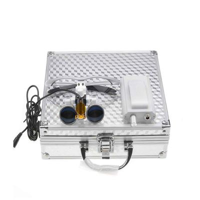 BONEW 3.5X Loupes Head Lamp with Filter Clip-on Type Carry Type + Aluminum Box DY-004 (Silver)